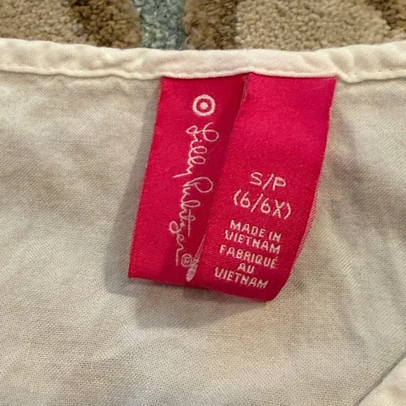 Lilly Pulitzer White Cover Up with Pink Embroidery - Picture 5 of 7